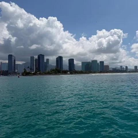 The Waikiki skyline seen from the water